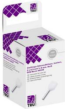 TRU COMPONENTS T1906C152 Dubbele adereindhulzen 0.50 mm² Deels geïsoleerd Wit 100 stuk(s)