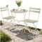 tectake® Frieda - Inklapbare bistroset - Stalen frame - Elegant design - Crème
