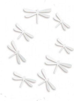Umbra wanddecoratie libelle Wallflutter wit set van 8
