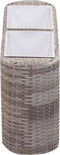 vidaXL - Plantenbak - verhoogd - 30x30x80 - cm - poly - rattan - bruin