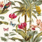DUTCH - WALLCOVERINGS - Behang - Tropical - Palm - groen - en - roze