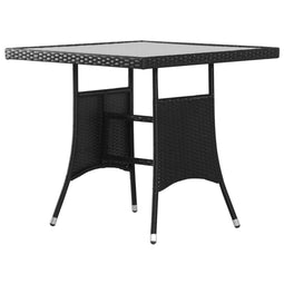 vidaXL - Tuintafel - 80x80x74 - cm - poly - rattan - zwart
