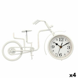 Bordsklocka Fiets - Wandklok Metaal 33 x 21 x 4 cm - Wit (4 stuks)