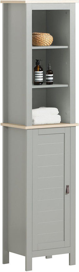 SoBuy BZR68-HG - Kolomkast badkamer - 6 lagen verstelbare planken - Grijs