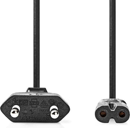 Nedis Stroomkabel - Euro Male - IEC-320-C7 - 2.00 m - Zwart