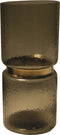PTMD Quilio Brown Green Glass Vase Gold Rim Straight L