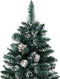 vidaXL - Kerstboom - met - echt - hout - en - sneeuw - smal - 150 - cm - groen