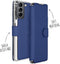 Accezz Hoesje Geschikt voor Samsung Galaxy S21 FE Hoesje Met Pasjeshouder - Accezz Xtreme Wallet Bookcase - Donkerblauw