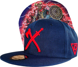 Capiche® Snapback Pet Heren – Athenian Hoplite – Donkerblauw – Verstelbaar met Druksluiting – Sportcap – Baseball Cap – Mannen Cap – Warrior Pet