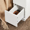 SoBuy FBT149-WN - Sofa Bijzettafel - 2 Laden en Open Vak - Wit - 20x35x60cm