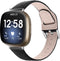 Somstyle Leren Bandje Geschikt Voor Fitbit Versa 4, Sense 2 - Zwart