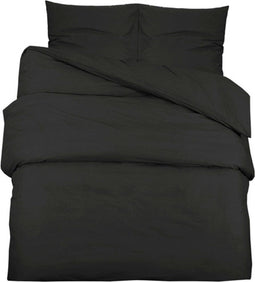 vidaXL - Dekbedovertrekset - lichtgewicht - 140x200 - cm - microvezel - zwart