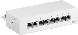 Goobay 62069 - CAT6 Mini/Desktop Patch Panel - 8 poorts STP afgeschermd - Wit