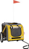 vidaXL - Hondenfietstrailer - oxford - stof - en - ijzer - geel - en - grijs