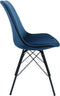 Kick kuipstoel Velvet donkerblauw - zwart frame - set van 6