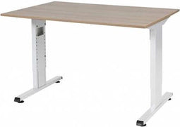 Verstelbaar Bureau - 120x80 Havana Kersen - wit frame
