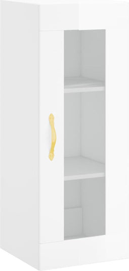 vidaXL - Hangkast - 34,5x34x90 - cm - hoogglans - wit