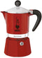 Bialetti Rainbow - Aluminium Koffiepot 0,06 l - Rood