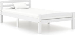 vidaXL - Bedframe - massief - grenenhout - wit - 100x200 - cm