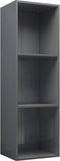 vidaXL - Boekenkast/tv-meubel - 36x30x114 - cm - bewerkt - hout - hoogglans - grijs