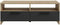 PILVI TV-meubel - Eigentijdse stijl - Eiken en Zwart decor - 2 kleppen + 2 nissen - L 95 x D 36 x H 34,5 cm