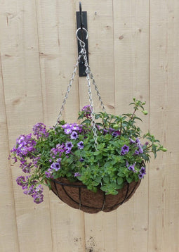 Hanging basket zomerbloeiers paars/blauw h25 cm