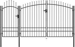 vidaXL - Poort - 2,45x4 - m - staal - zwart