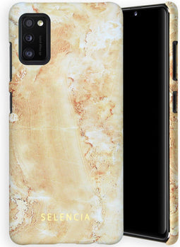 Selencia Hoesje Geschikt voor Samsung Galaxy A41 - Selencia Maya Fashion Backcover - geel