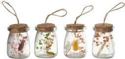 J-Line decoratie Hangende Flessen Kleurrijk - glas- mix - small - 4 stuks