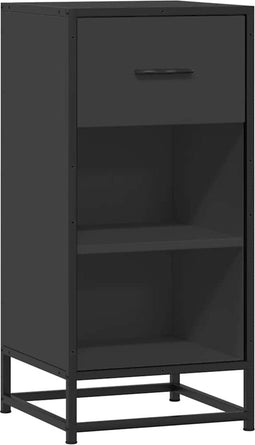 vidaXL - Dressoir - 35,5x35x76 - cm - bewerkt - hout - en - metaal - zwart