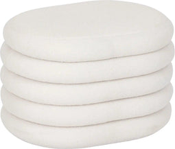 Atmosphera Bouclé opbergpoef - 59x45x40cm - Wit