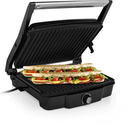Tristar Contactgrill XL GR-2853 - Panini Grill - Tafel Grill - Tosti-ijzer - Regelbare thermostaat - 2000W - RVS/Zwart