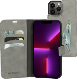 Mobiparts iPhone 13 Pro Max - Classic Wallet Case - Ruimte voor pasjes - Granite Grey