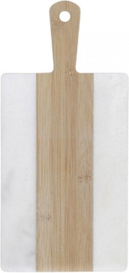 Snijplank DKD Home Decor Wit Natuurlijk Bamboe Marmer Plastic Rechthoekig 38 x 18 x 1 cm