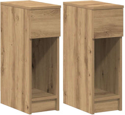 vidaXL - Nachtkastjes - 2 - st - met - lade - 20x36x60 - cm - artisanaal - eikenkleurig
