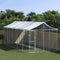 vidaXL - Hondenkennel - met - dak - 3x7,5x2,5 - m - gegalvaniseerd - staal - zilver