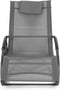 Ligbed tuin - ligstoel - 89x140x63 cm - met organizer - grijs