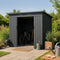 Juskys Gereedschapsschuur - Metalen Tuinschuur - Incl. Funderingsframe - Donkergrijs