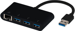 Vivanco IT-USB NET HUB - USB 3.2 Gen 1 Adapter - 4x RJ45 1x USB 3.2 Gen 2 - Zwart