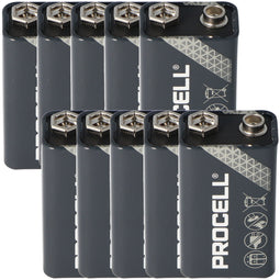10 pieces Duracell Procell MN1604 9V block in a box, Duracell Industrial MN1604