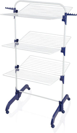 Leifheit Comfort Tower 420 - Droogtoren 42 m drooglengte - Inclusief wieltjes en kledinghangerhouders - Wit