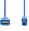 Nedis CCGP61100BU30 - USB A naar USB B kabel - 300 cm - Blauw