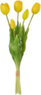 J-Line boeket Tulpen 5 stuks - kunststof - geel - medium