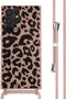 iMoshion Hoesje Geschikt voor Samsung Galaxy S22 Ultra Hoesje Met Koord - iMoshion Siliconen design hoesje met koord - Roze / Animal Pink