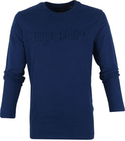 Superdry Longsleeve - Modern-Fit - O-hals - Cobalt (L)