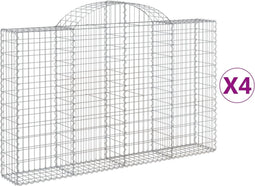 vidaXL - Schanskorven - 4 - st - gewelfd - 200x30x120/140 - cm - ijzer