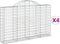 vidaXL - Schanskorven - 4 - st - gewelfd - 200x30x120/140 - cm - ijzer