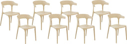 Beliani GUBBIO - Stoel set van 8 - Beige - Kunststof