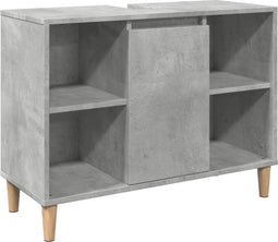 vidaXL - Badkamerkast - 80x33x60 - cm - bewerkt - hout - betongrijs