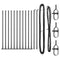 vidaXL - Hekpalen - met - Basisplaten - 13 - stuks - Ø32mm - 50cm - Gegalvaniseerd - Staal